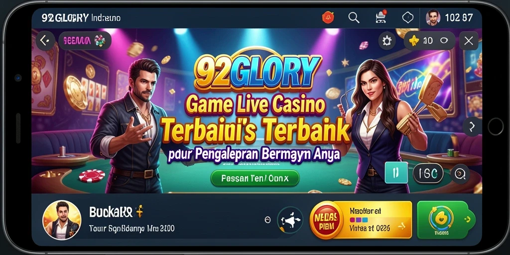 Screenshot 92GLORY menampilkan dealer langsung yang siap melayani pemain.