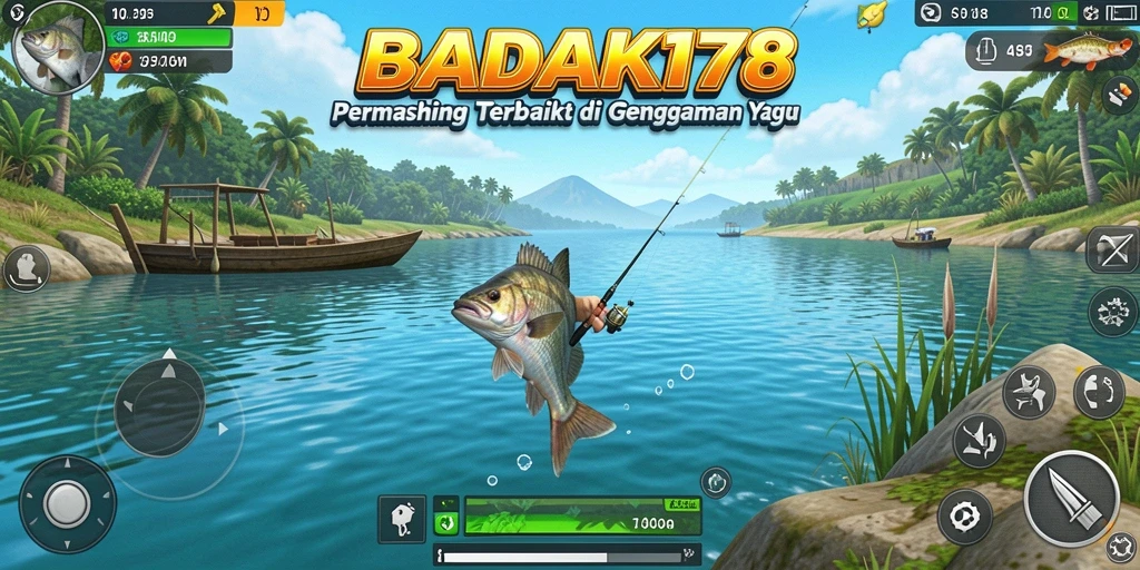 Tampilan gameplay <strong>BADAK178</strong> dengan aksi memancing yang seru dan grafis menawan.