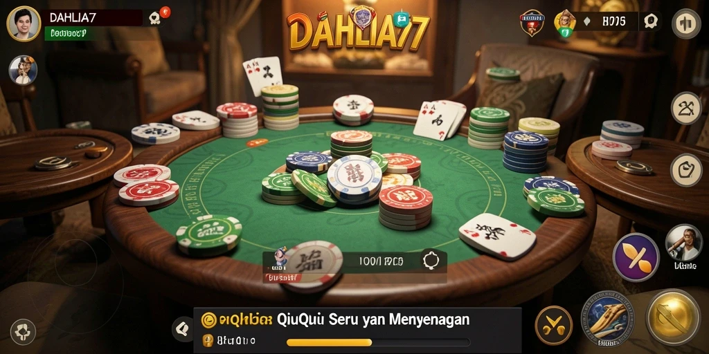 Tampilan gameplay seru dalam DAHLIA77 QiuQiu.