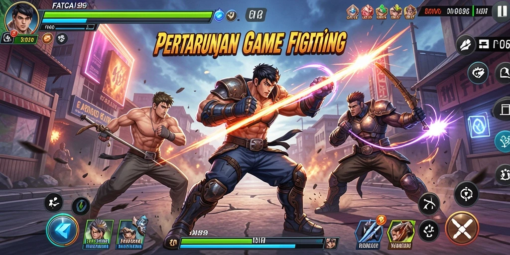 Tangkapan layar FATCAI99 yang menunjukkan aksi pertarungan spektakuler.
