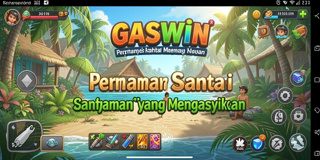 Screenshot utama GASWIN menampilkan gameplay yang seru dan interaktif.