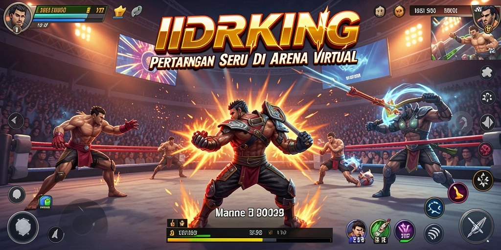 Tampilan aksi seru dalam gameplay <strong>IDRKING</strong> saat bertarung di arena.