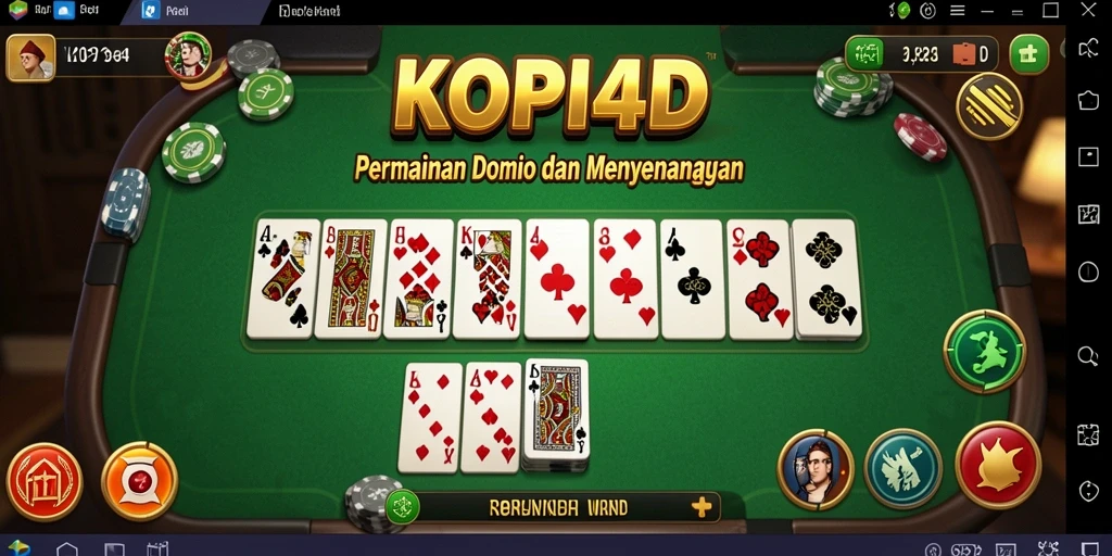 Screenshot gameplay KOPI4D menampilkan pertandingan domino yang menegangkan dan interaktif.