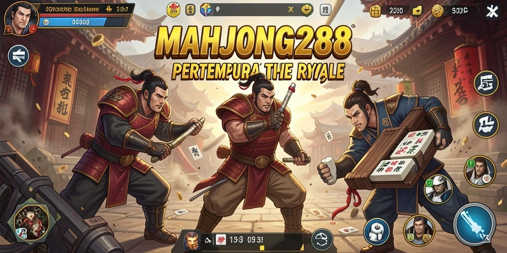 Screenshot gameplay MAHJONG288 menampilkan pertempuran sengit dalam mode Battle Royale.