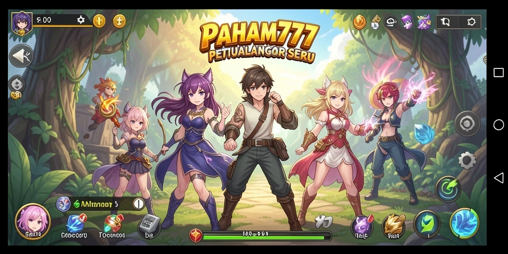 Tampilan seru dari gameplay PAHAM777 dengan karakter anime ikonik.