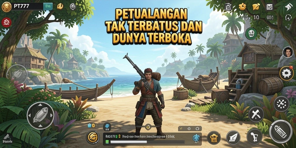 Tangkapan layar menunjukkan gameplay PT777 yang menakjubkan di dunia terbuka.