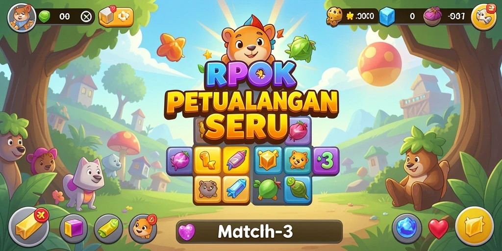 Gameplay menantang dan seru dalam game Match-3 RPOK.