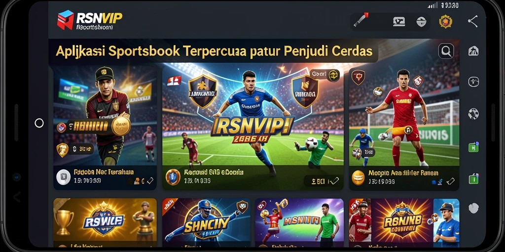 Tampilan utama RSNVIP dengan antarmuka pengguna yang menarik dan fitur taruhan olahraga.