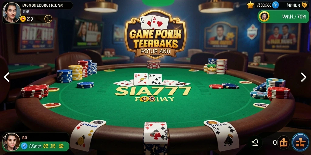 Screenshot utama SIA777 menunjukkan gameplay Poker yang menarik dan dinamis.