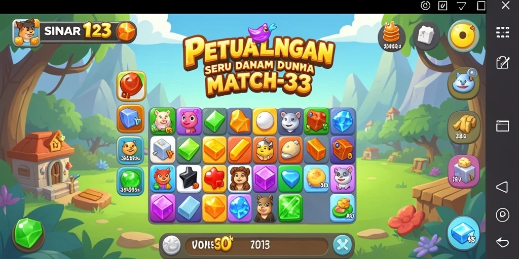 Tampilan gameplay SINAR123 yang penuh warna dan menantang.