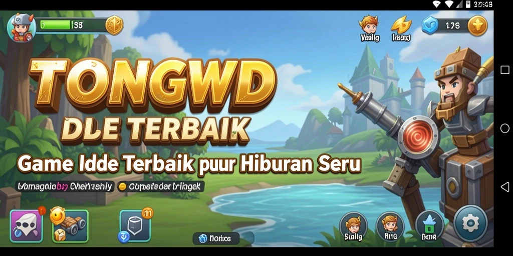 Screenshot gameplay TONGWD menunjukkan karakter yang sedang berkembang dalam suasana Idle.