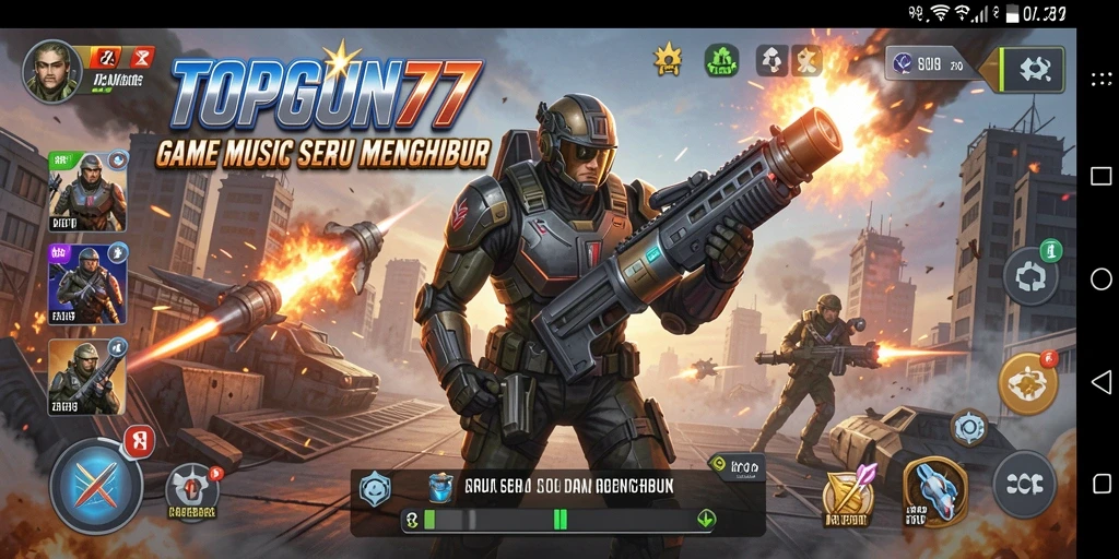Screenshot gameplay TOPGUN77 menampilkan aksi menyanyi yang seru.