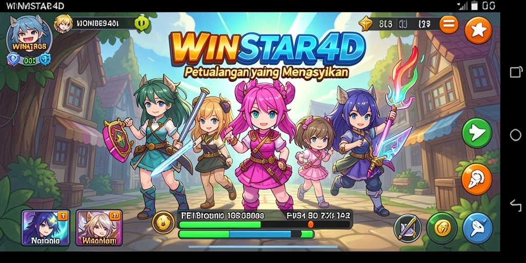 Screenshot WINSTAR4D menunjukkan aksi pertempuran seru dalam dunia anime.